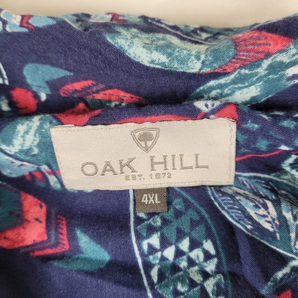 Oak‎ Hill Short Sleeve Button Up Shirt Men's 4XL Multicolor Hawaiian Geometric - Picture 5 of 7
